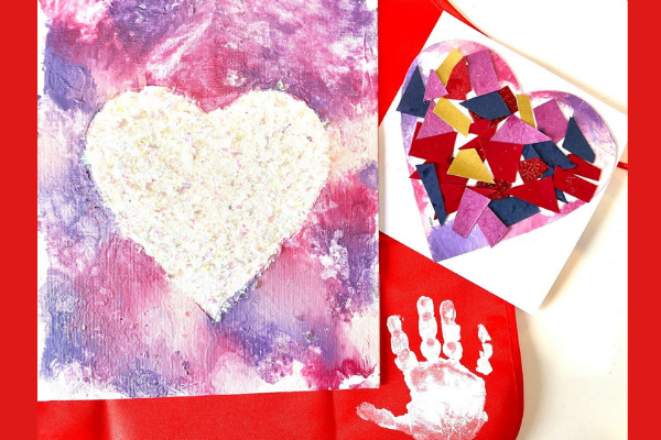 Valentine's Day Craft: Hearts with Black Glue - Mess for Less