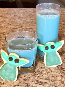 Baby Yoda cookies and Blue Milk