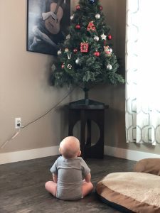 Baby and a Christmas Tree