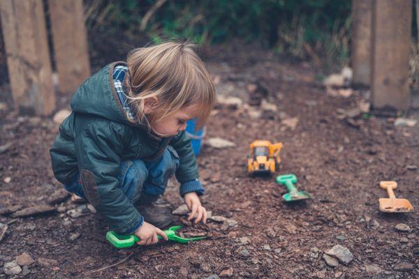 Kid spending time outdoors.