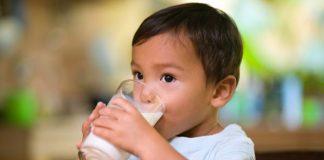 Child drinking milk.