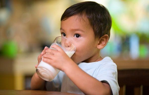 Child drinking milk.