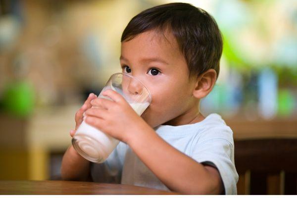 Child drinking milk.