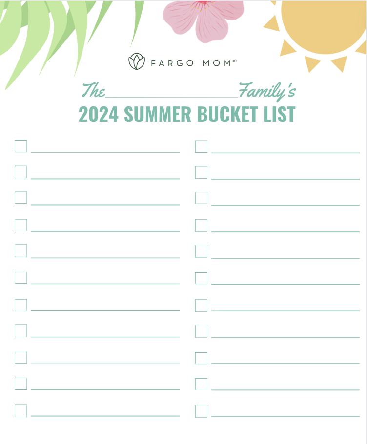 summer bucket list fargo