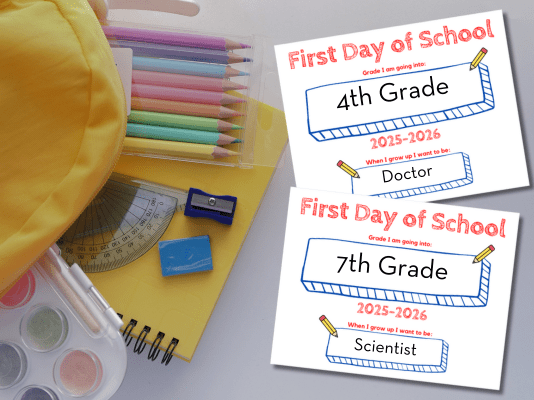 first day of school printable