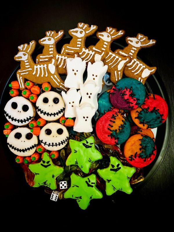 Halloween-themed dinner and movie