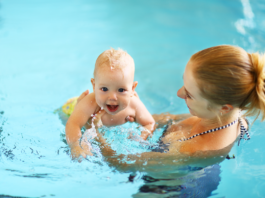 mom and baby swim class