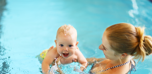 mom and baby swim class